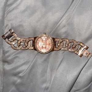 Rose gold bling watch